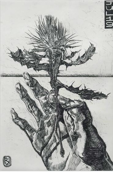 Thistle etching